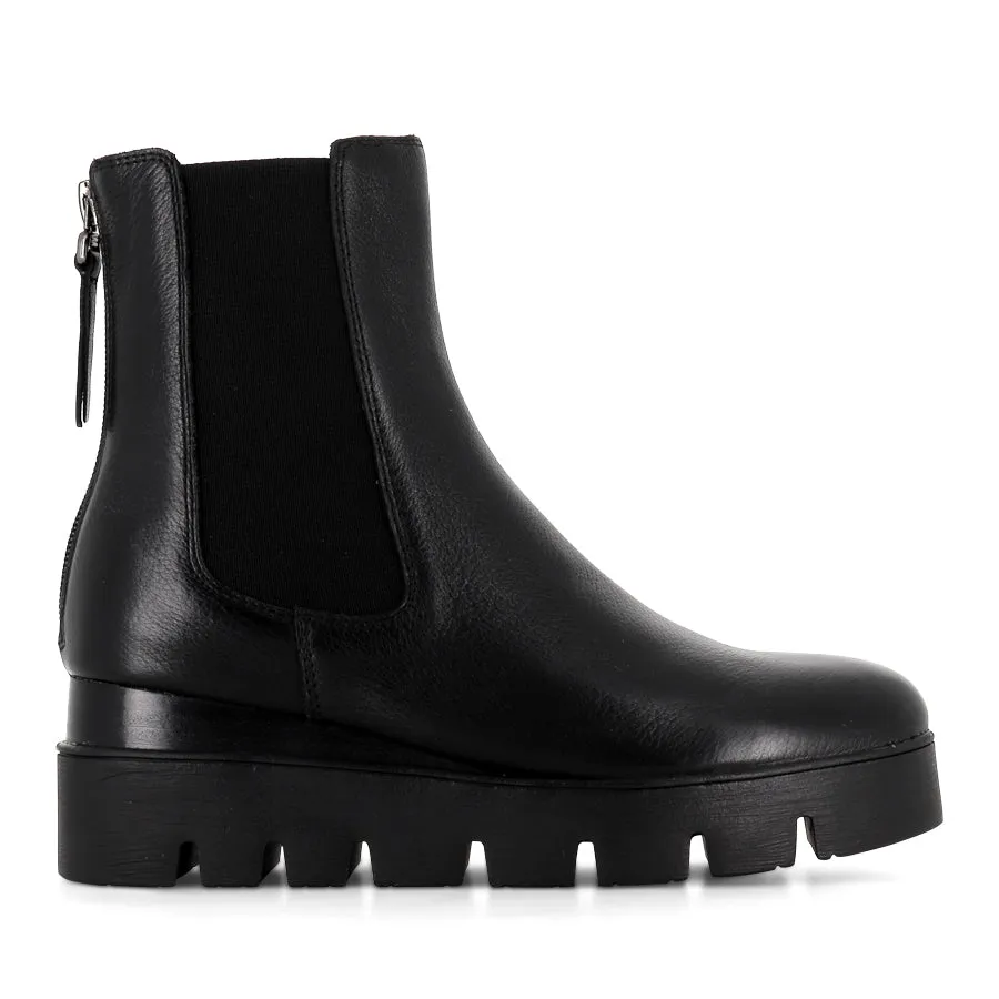 RINNIT - BLACK BLACK LEATHER Rain Step