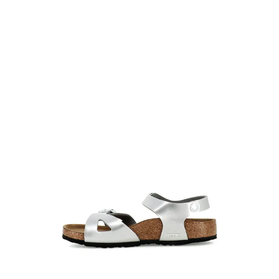 RIO KIDS BIRKO-FLOR NARROW - METALLIC SILVER Wrap Around Strap