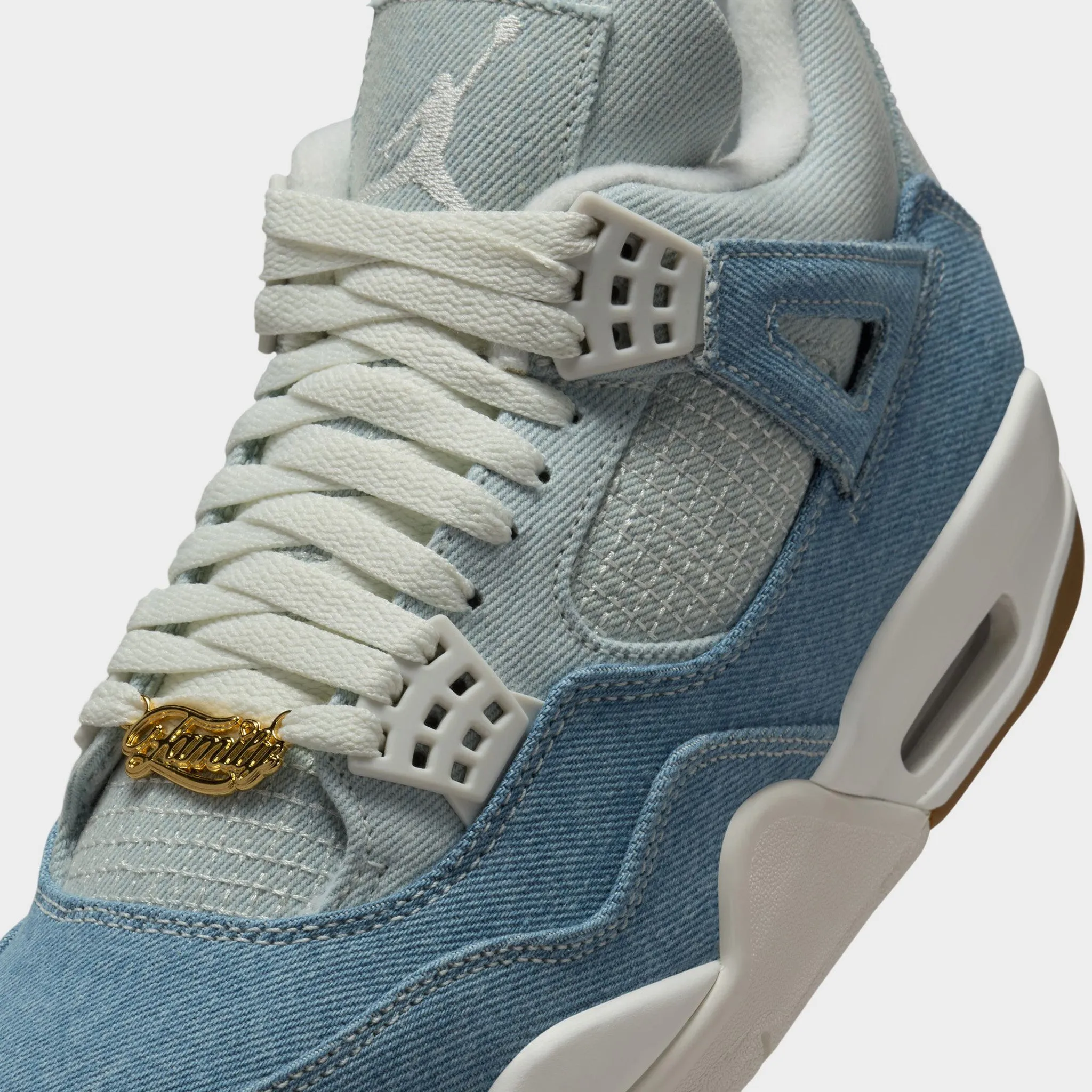 Jordan Women's 4 Retro Sail / Gum Light Brown - Worn Denim Sport Fit zipper
