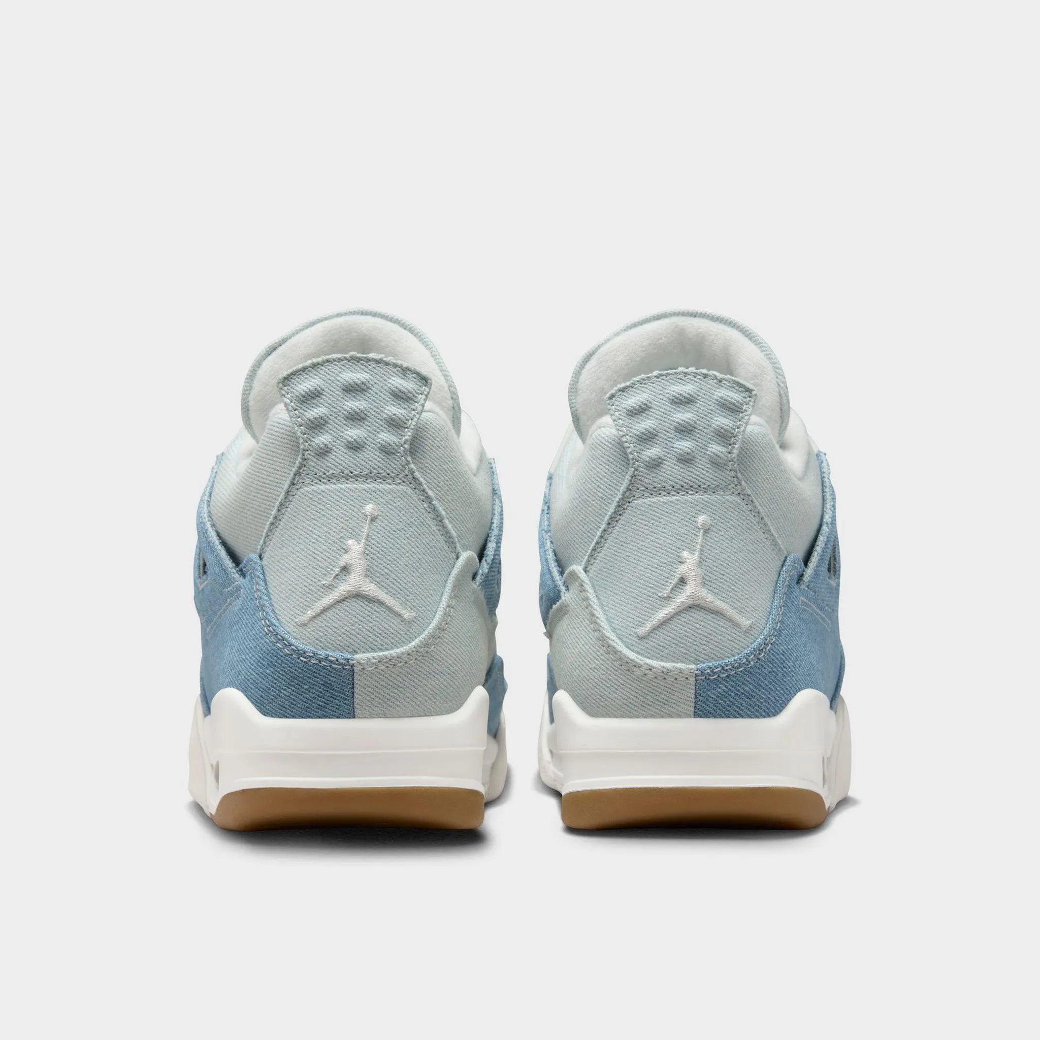 Jordan Women's 4 Retro Sail / Gum Light Brown - Worn Denim Modular Traction Grid Stretchable Material
