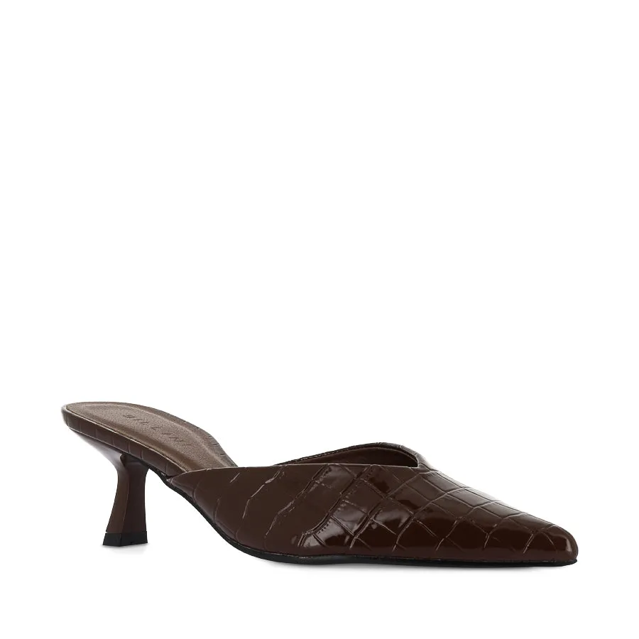 Supportive Design Flats Timeless Fit ADELE - CHOC PATENT CROC