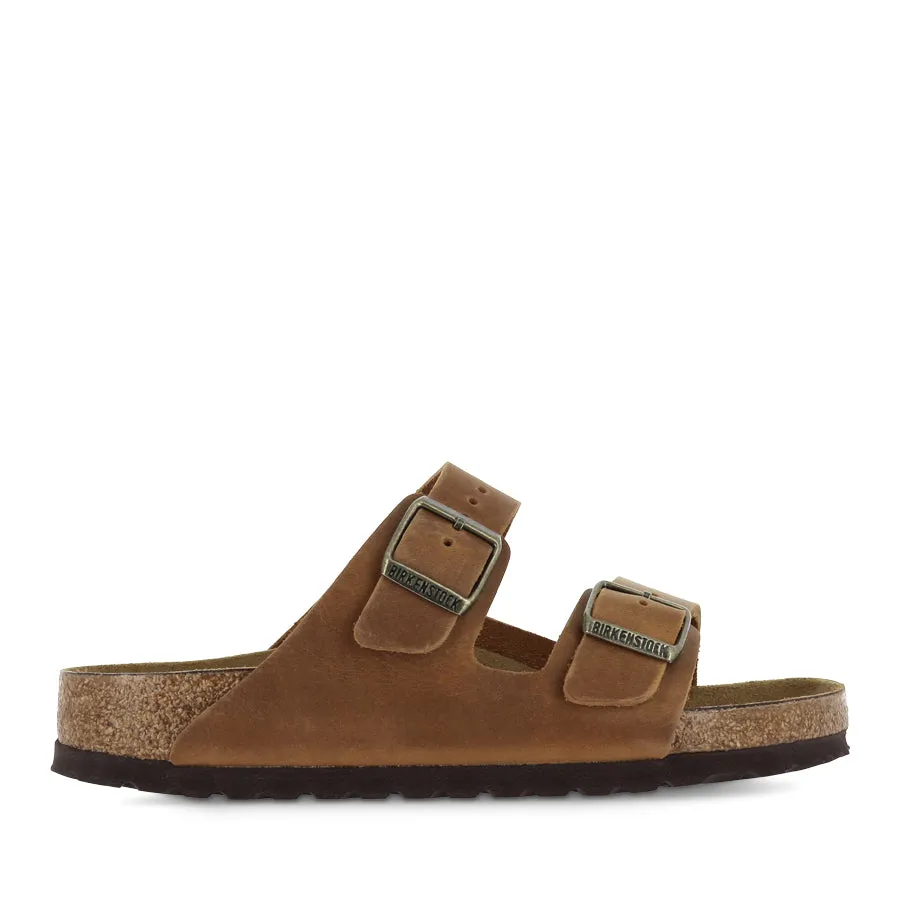 ARIZONA NATURAL LEATHER - COGNAC OILED LEATHER Trendy Summer Shoes Stay Casual