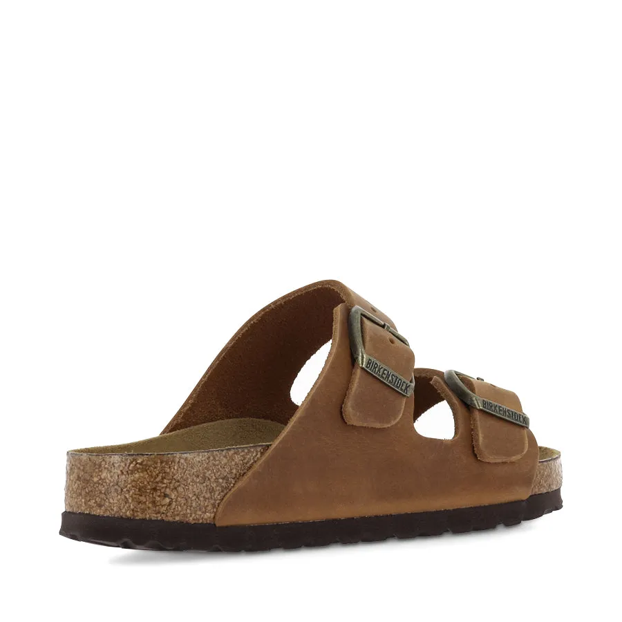 ARIZONA NATURAL LEATHER - COGNAC OILED LEATHER Comfy Glide On-the-Go Comfort