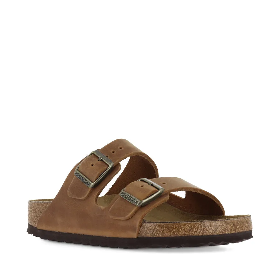 ARIZONA NATURAL LEATHER - COGNAC OILED LEATHER Wraparound Strap High-Comfort Fit