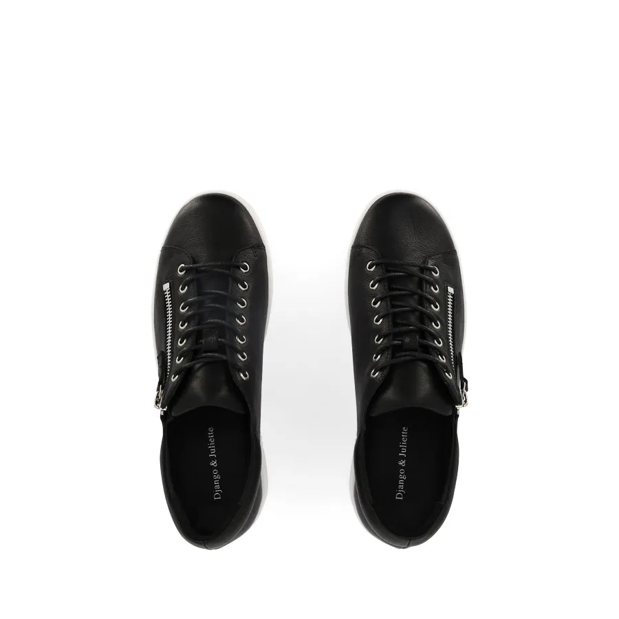 LAILA - BLACK LEATHER Clean Style Weekend Vibes