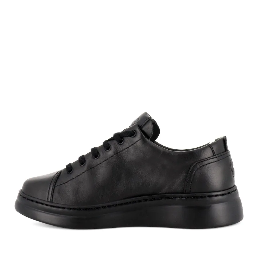 RUNNER UP K200508 L - BLACK BLACK LEATHER Dual Density Outsoles Tidy Aesthetic