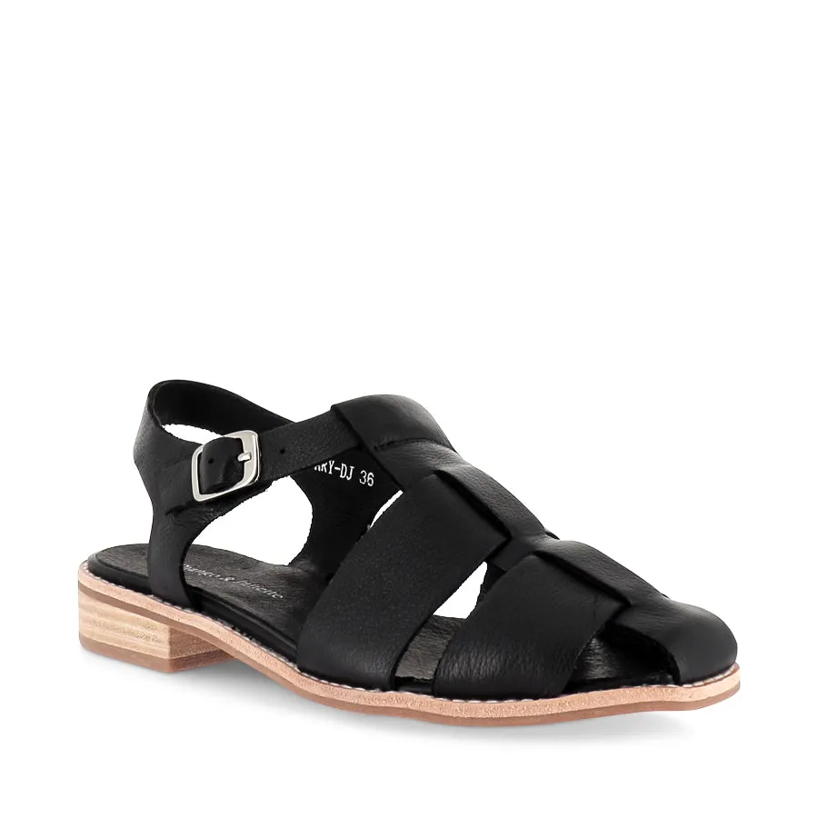 AGOTARY - BLACK LEATHER Breathable Sandals