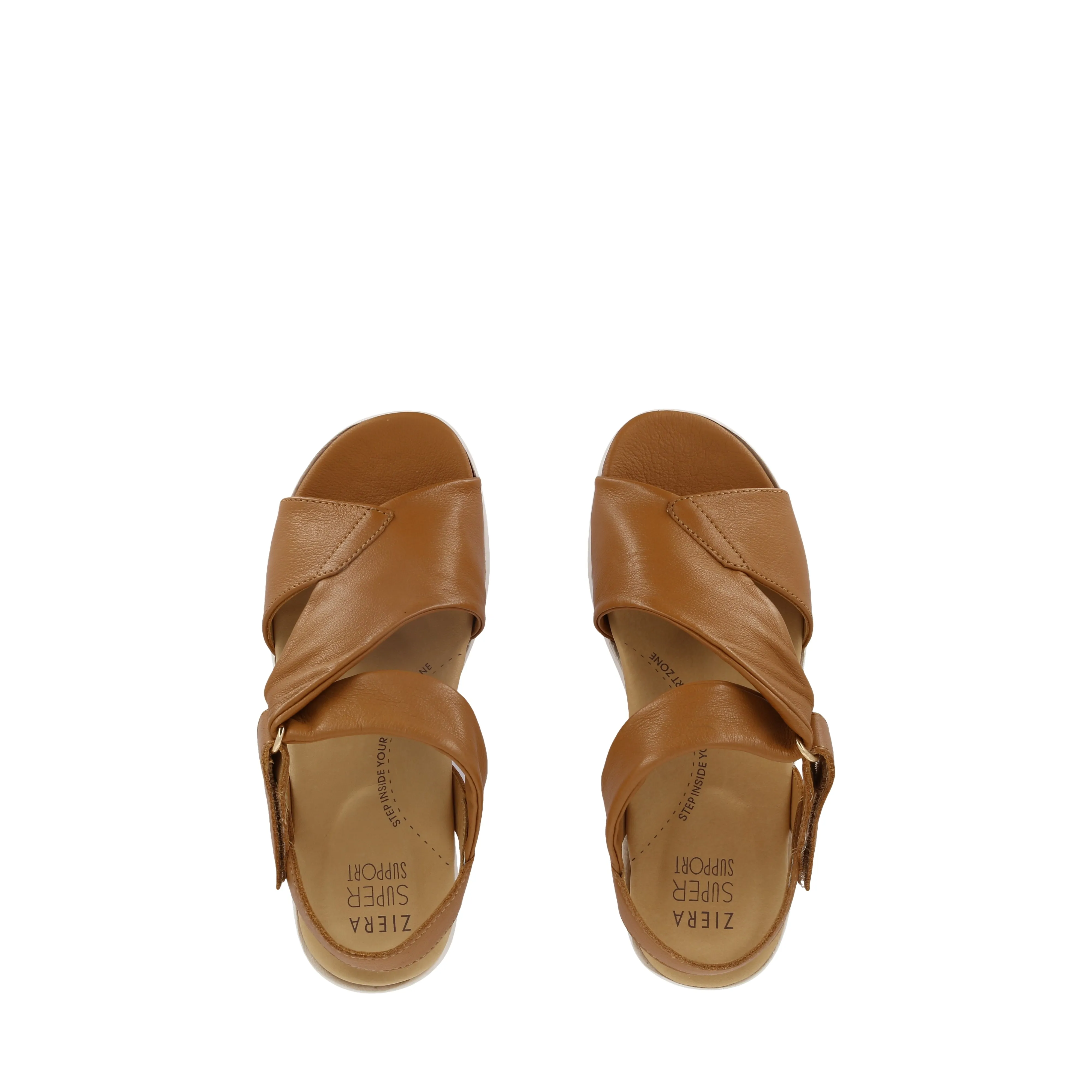 Relaxed Flip-flops Standout Look NAZLY 2 XW - TAN LEATHER