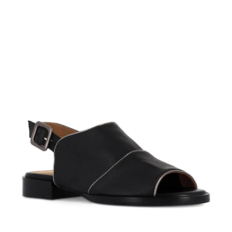 SIROSE - BLACK LEATHER Toe Thong Breezy Mood