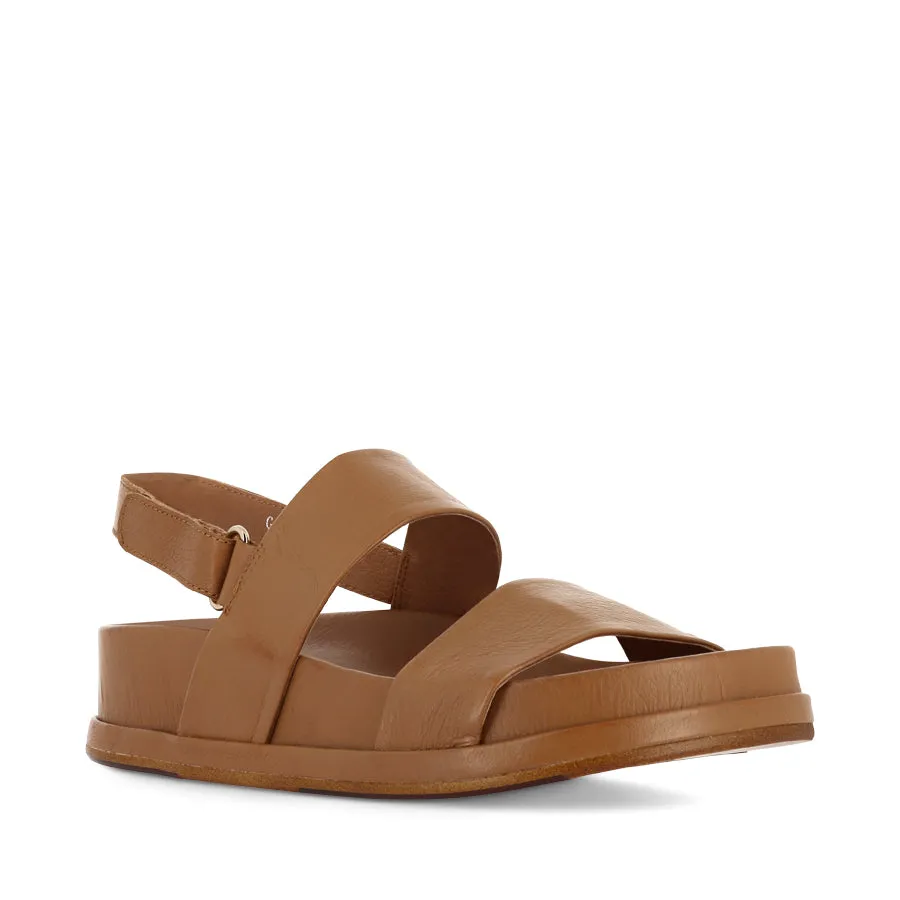 summer shoes GABISSE - DARK TAN LEATHER