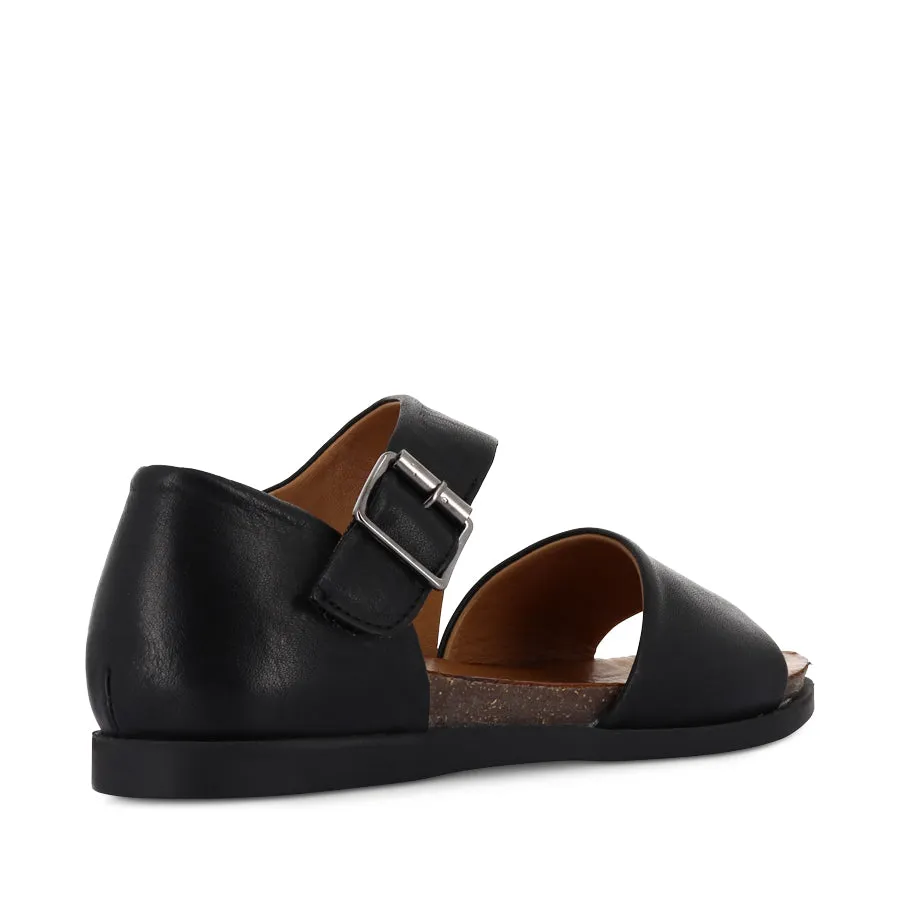 LUNA - BLACK LEATHER Soft Touch Trendy Outdoor Shoes