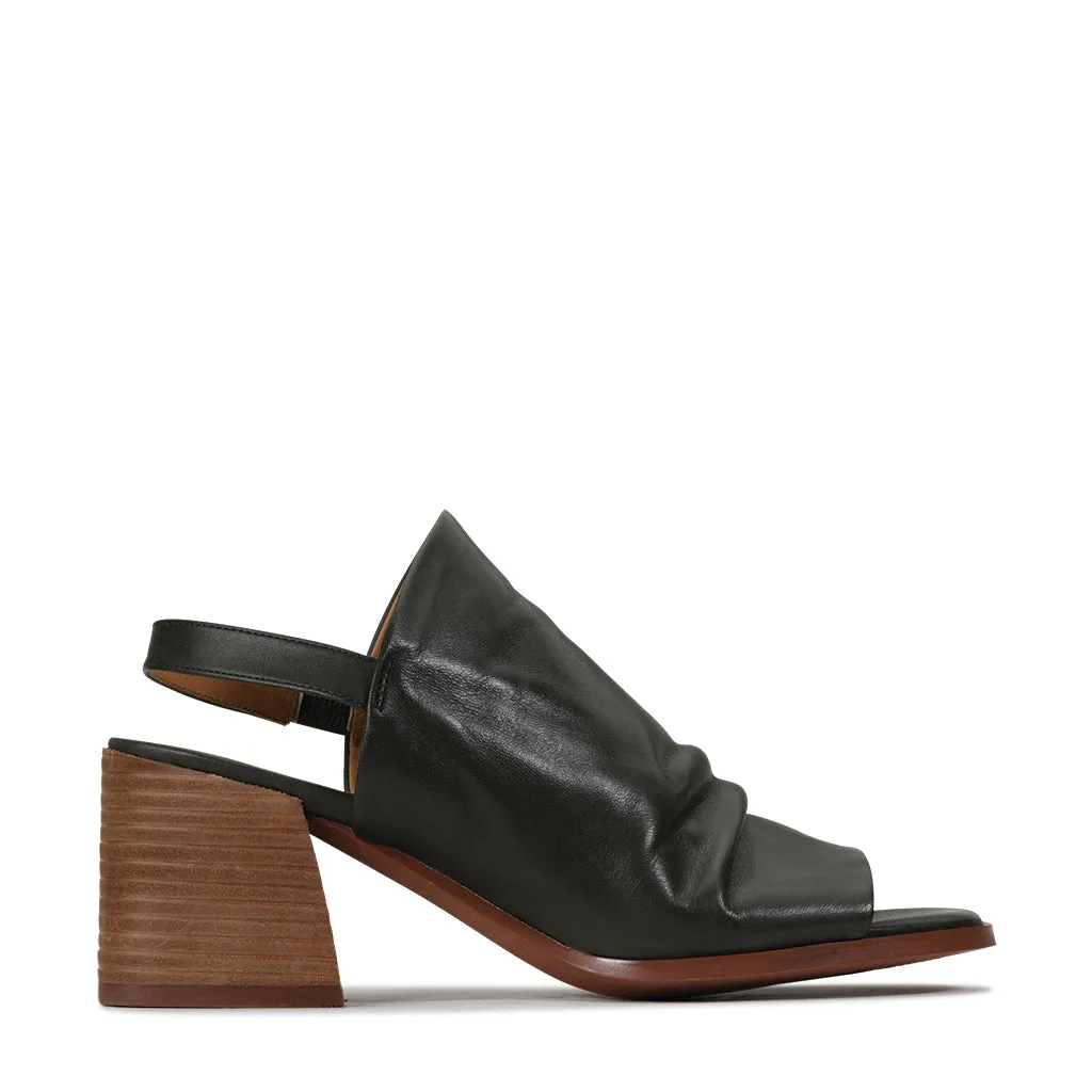 SARTORE LEATHER SLING-BACK HEELED SANDAL Boat Dock Seamless Interior Shoes