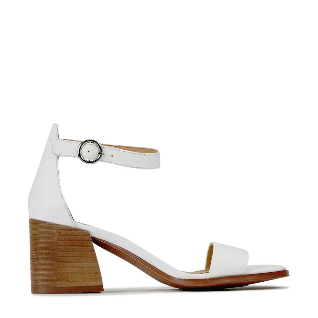 Spring Air Fashionable Fit SARTORIS LEATHER ANKLE STRAP HEELED SANDALS