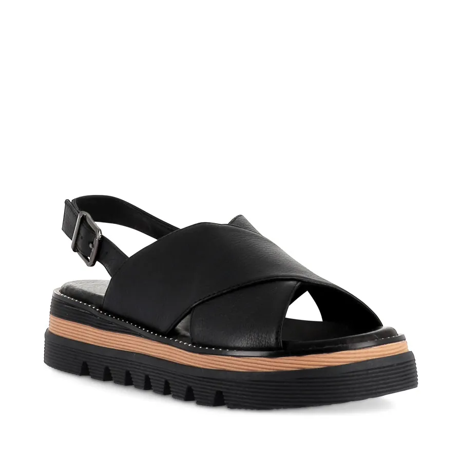 Shock Absorbing Slip On Style SASI - BLACK LEATHER