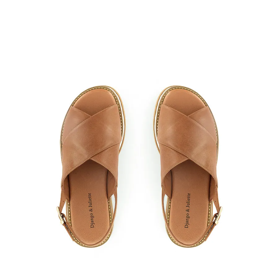 SASI - TAN LEATHER Supportive Travel Shoes. Beach Ready
