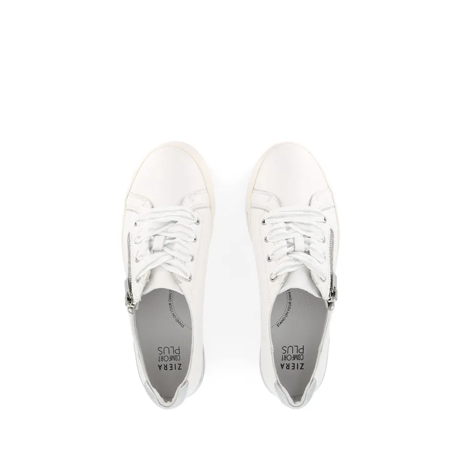 AUDRY W - WHITE SILVER LEATHER Sneaker Customization Easy Walk