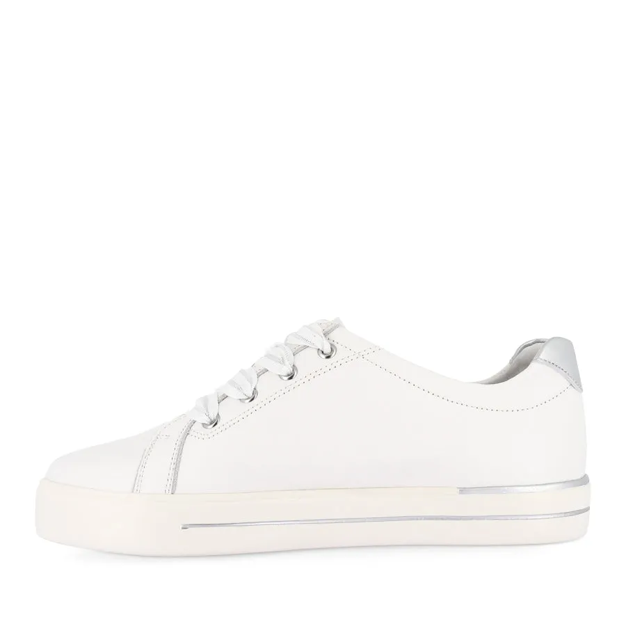 AUDRY W - WHITE SILVER LEATHER Bonded Seamless Running