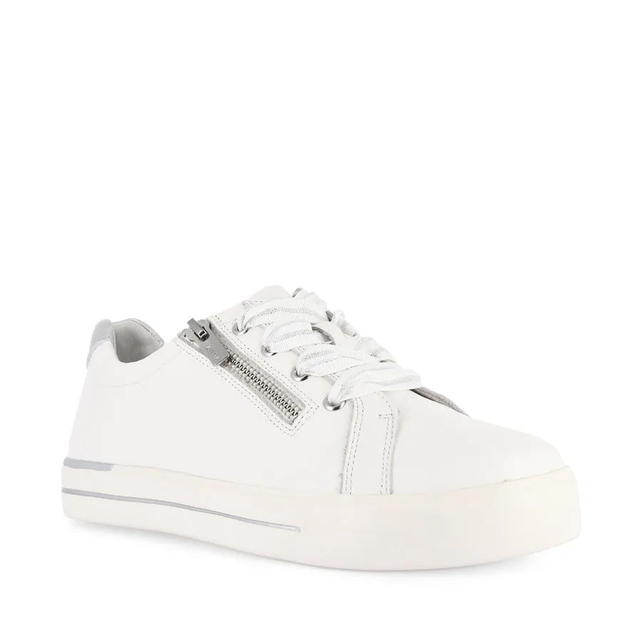 AUDRY W - WHITE SILVER LEATHER Cushioned Comfort Cushioned Base
