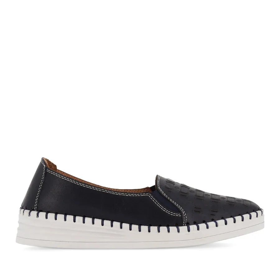 Vegan Leather Shoes LAZY - DEEP OCEAN LEATHER