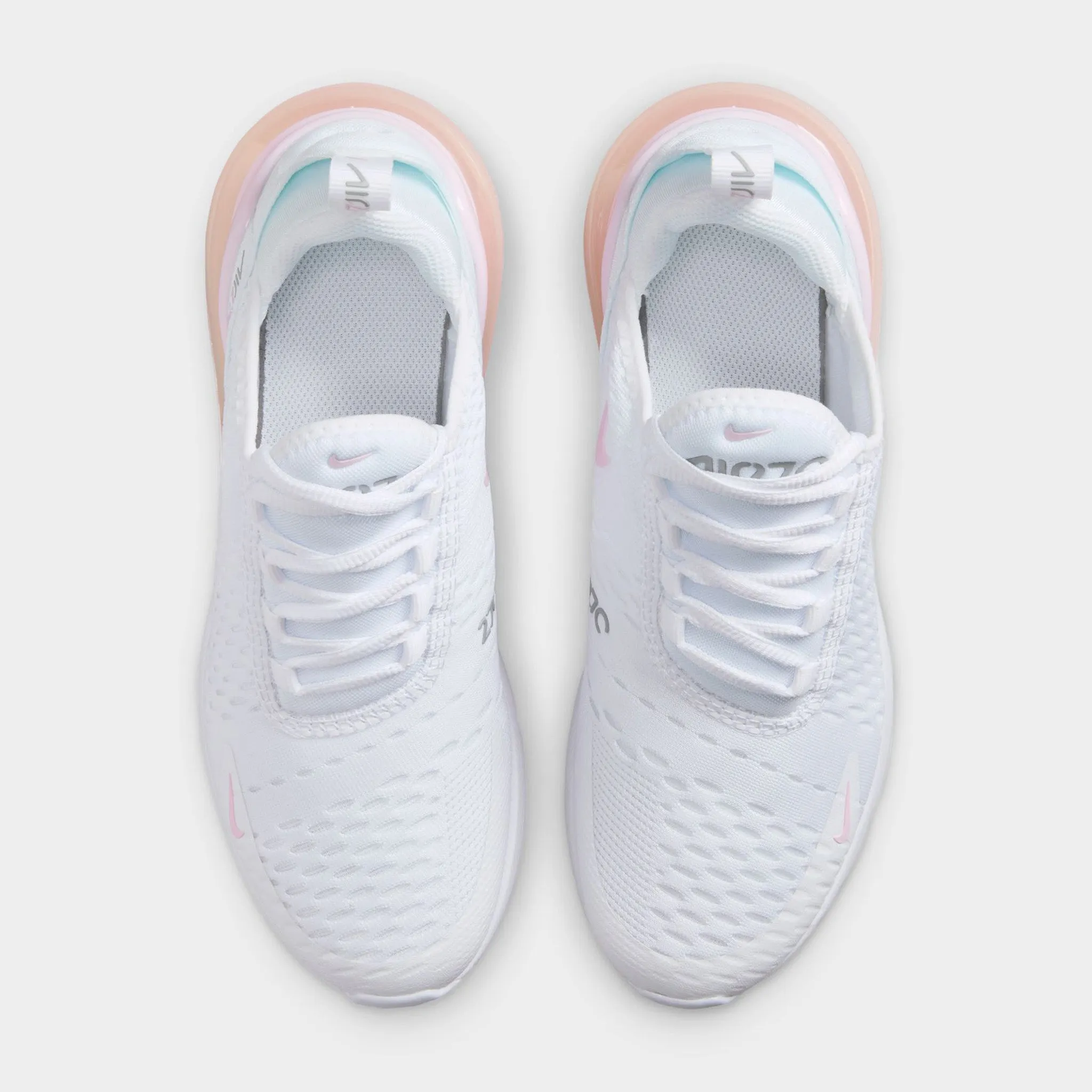 Nike Air Max 270 GS White / Pink Foam - Light Smoke Grey Impact Diffusing Structure