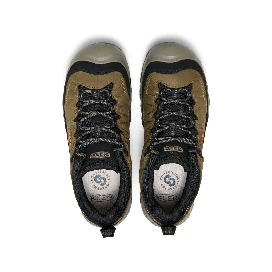 Slim wear Men's Targhee IV Waterproof Hiking Shoe  |  Dark Olive/Gold Flame
