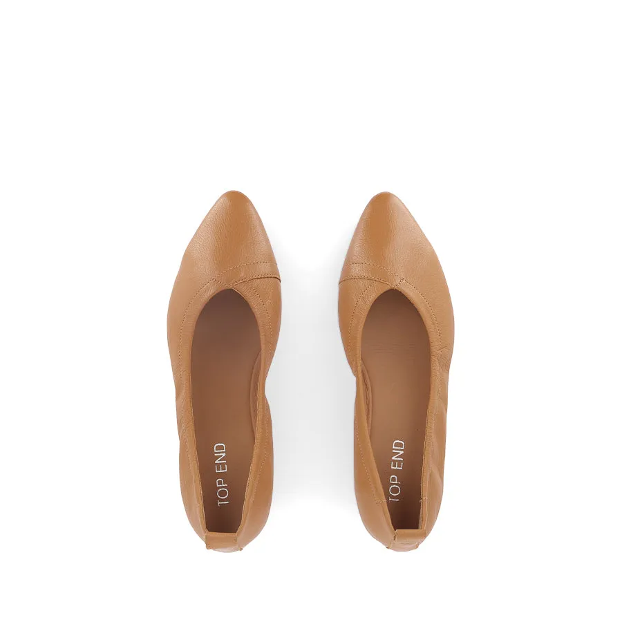 SEATON - TAN LEATHER Flexible Cushion Effortless Style