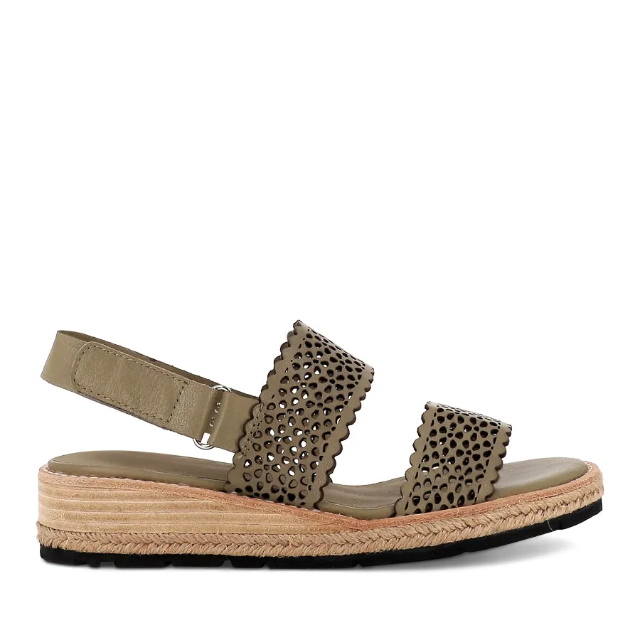 BAILEE - KHAKI LEATHER Fashion Flip-flops