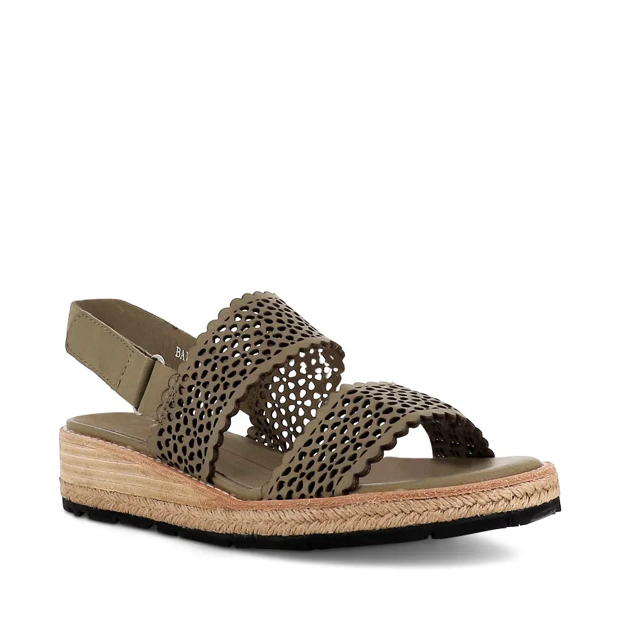 BAILEE - KHAKI LEATHER Sleek Summer Footwear Sleek Feel