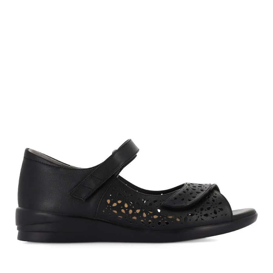 DAFFODIL W - BLACK LEATHER Effortless Walking