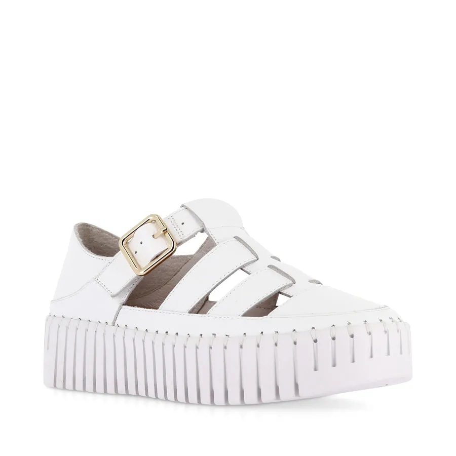 Sun Kissed Outdoor Flats BAYTOWN - WHITE LEATHER