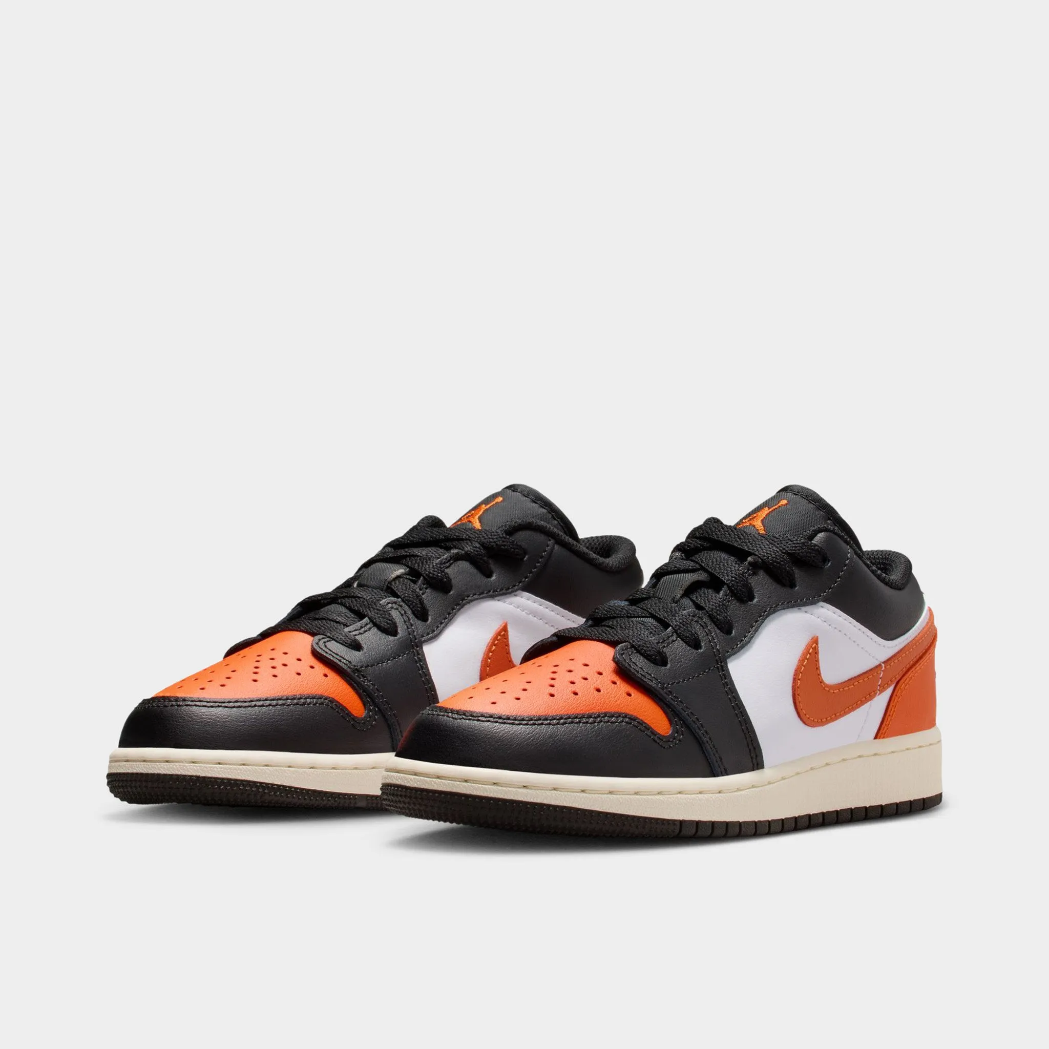 Versatile use Jordan 1 Low GS Black / Starfish - White