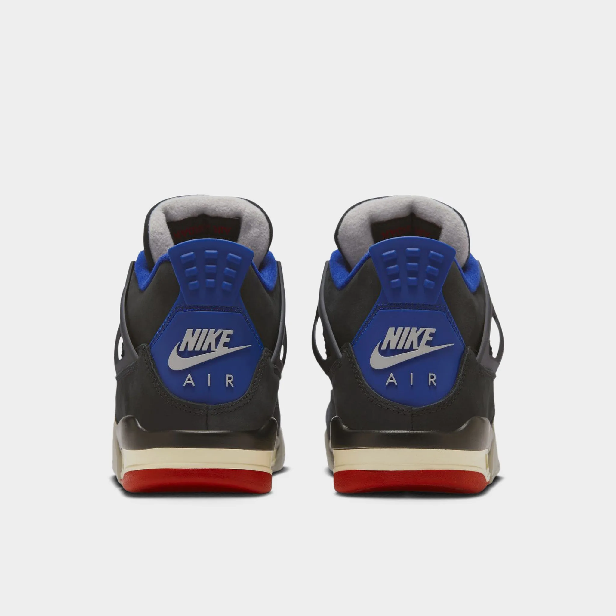 Jordan 4 Retro GS Black / Fire Red - Deep Royal Blue Enhanced Footwork Traction Sole