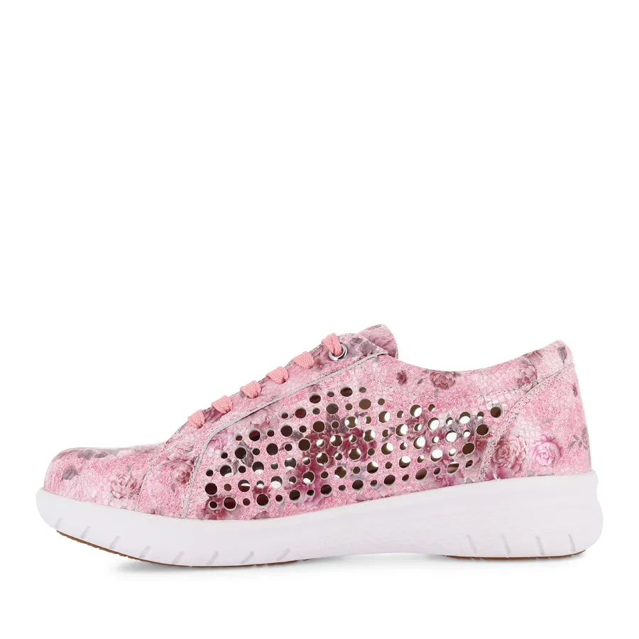 SHOVO XF - PINK PRINT LEATHER Luxurious lining Slip On Style