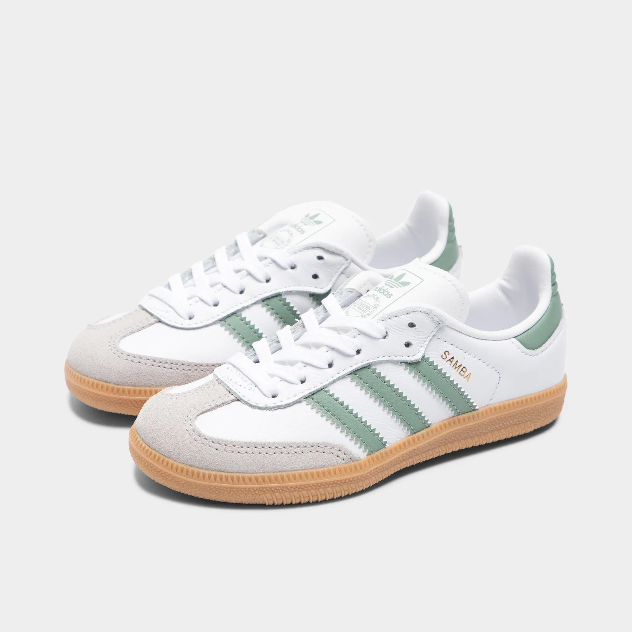 Durable Support Agility Focus adidas Children's Samba OG Footwear White / Silver Green - Gum