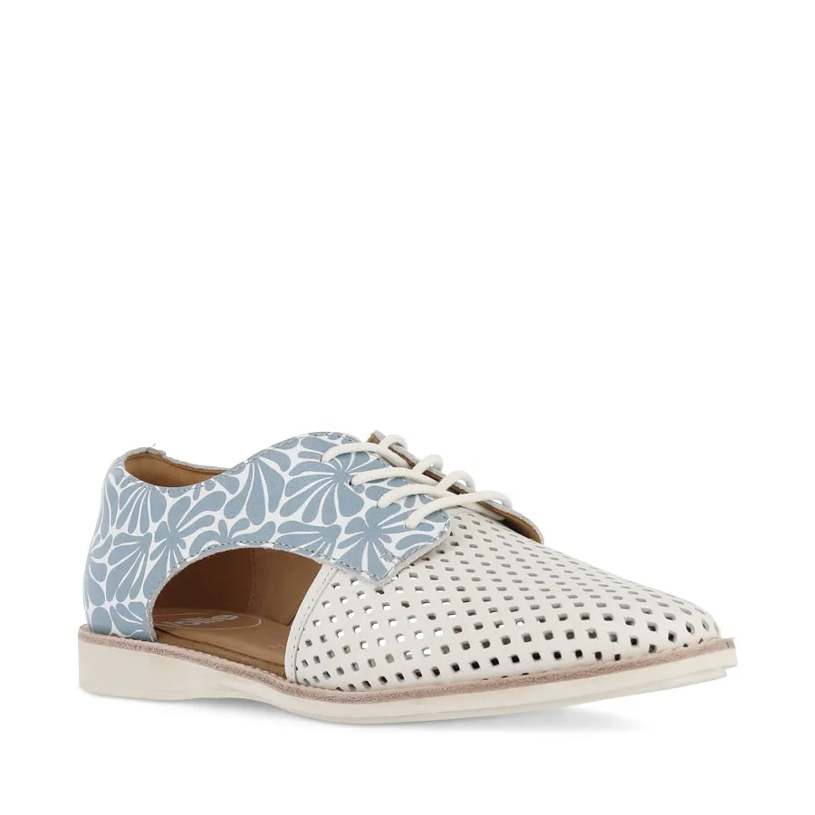 SIDECUT PUNCH - WHITE/STEEL BLUE FLOWER LEATHER city lights