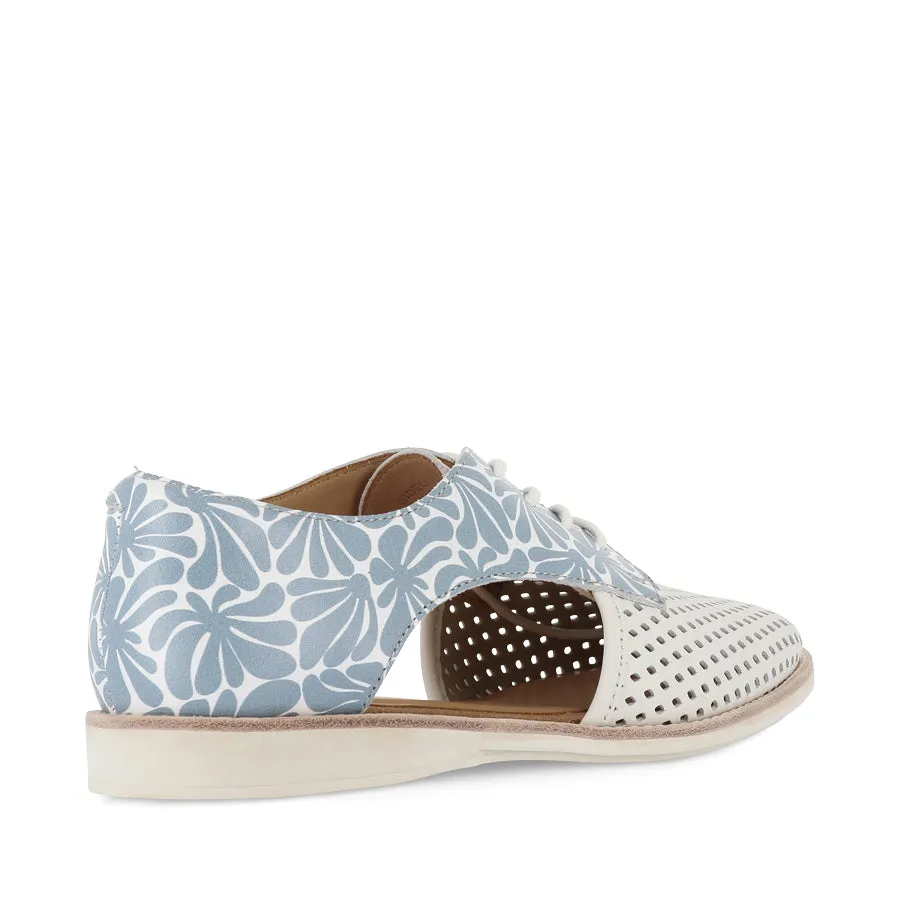 Walk Strong SIDECUT PUNCH - WHITE/STEEL BLUE FLOWER LEATHER