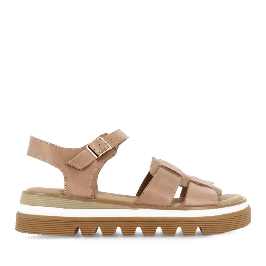 SIMM - CAPPUCCINO LEATHER Instant Comfort Sleek Sandals for Men