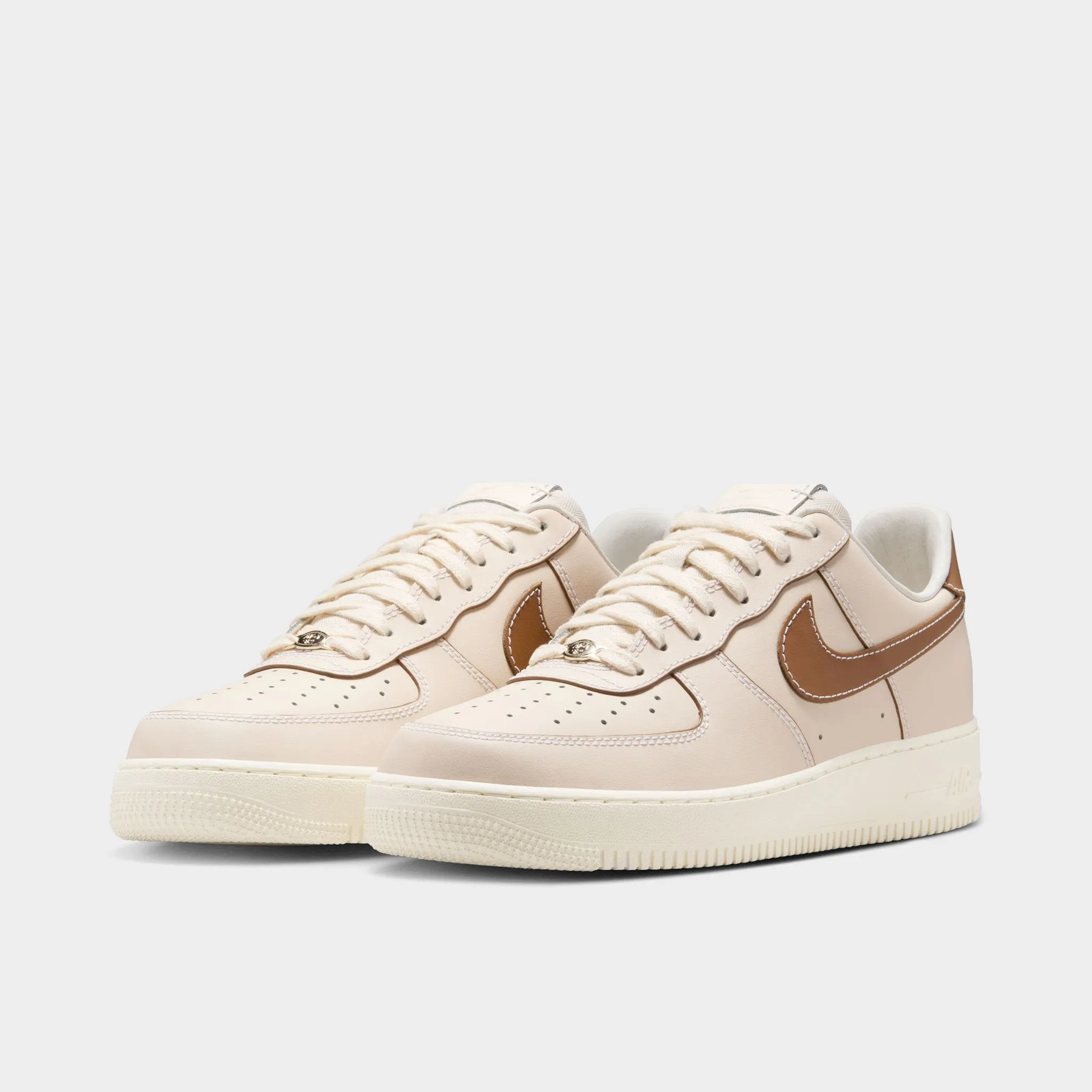 Nubuck plastic Nike Air Force 1 '07 Pearl White / Light British Tan