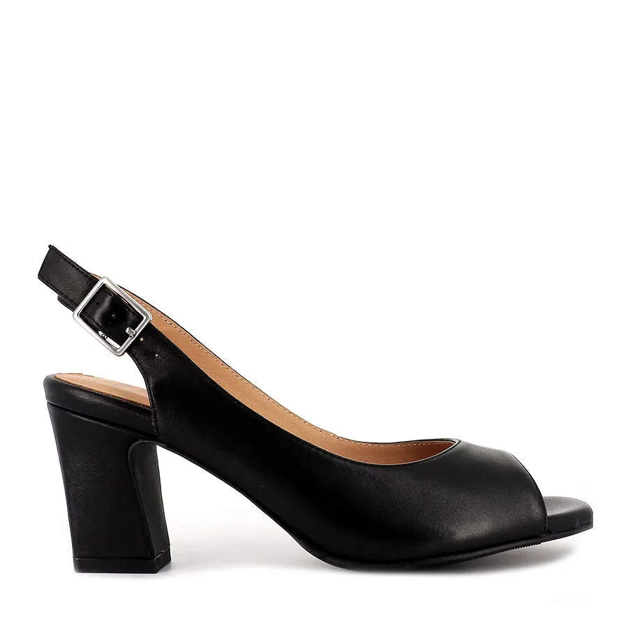 ALISON W - BLACK LEATHER Minimalist Footwear heel cup