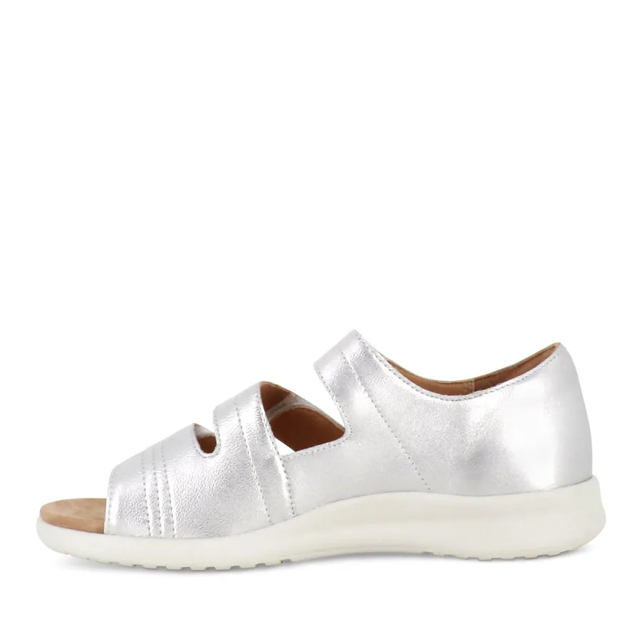 BARDOT XW - SILVER WHITE LEATHER Velcro straps