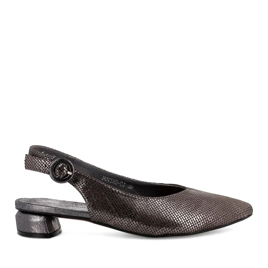 Pointed Toe Design FOTINI - PEWTER CUT LEATHER