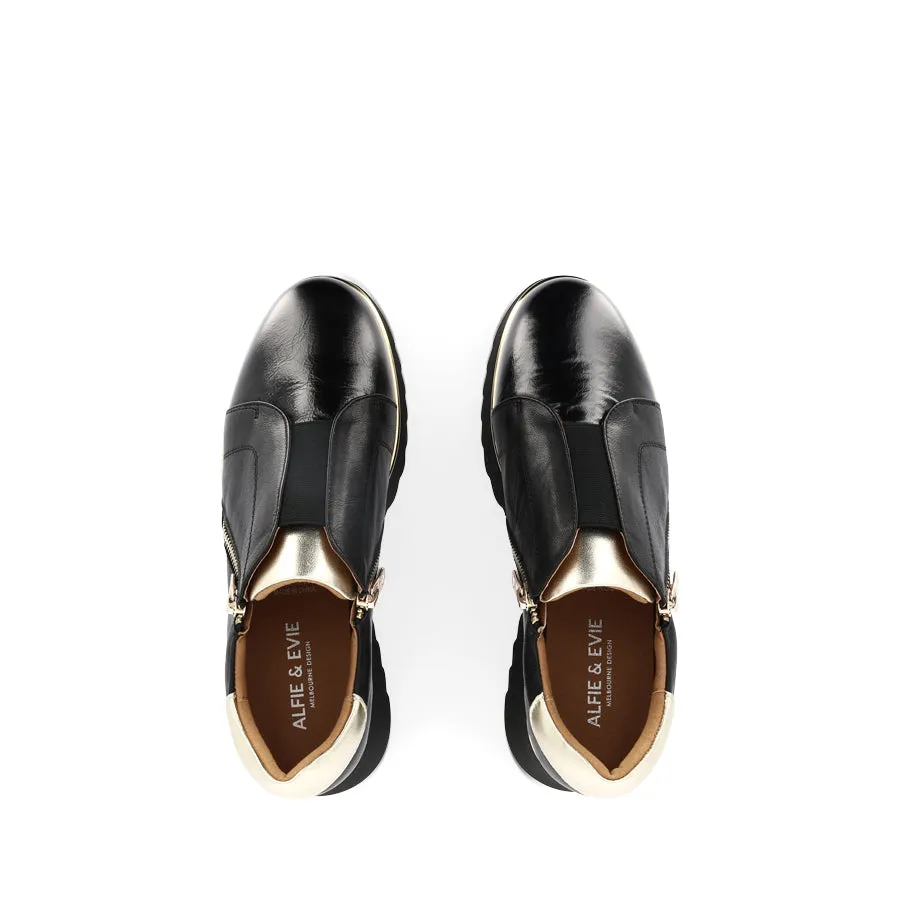 Breath Panel HEGGIE - BLACK PATENT LEATHER / GOLD