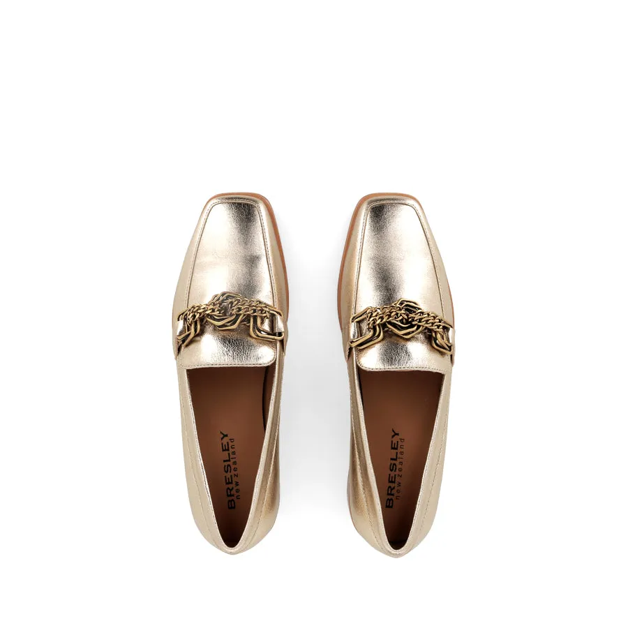 DEWEY - GOLD LEATHER Breathable Uppers Grip Step