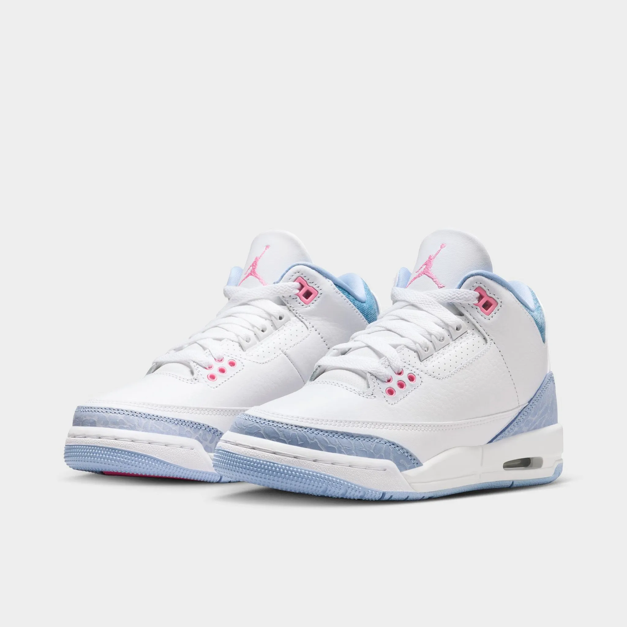 Endurance Style. Orthotic Friendly Design Jordan 3 Retro GS White / Pink Glow - Cobalt Bliss