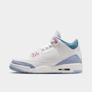 Jordan 3 Retro GS White / Pink Glow - Cobalt Bliss Core Passion Collapsible Heel Design