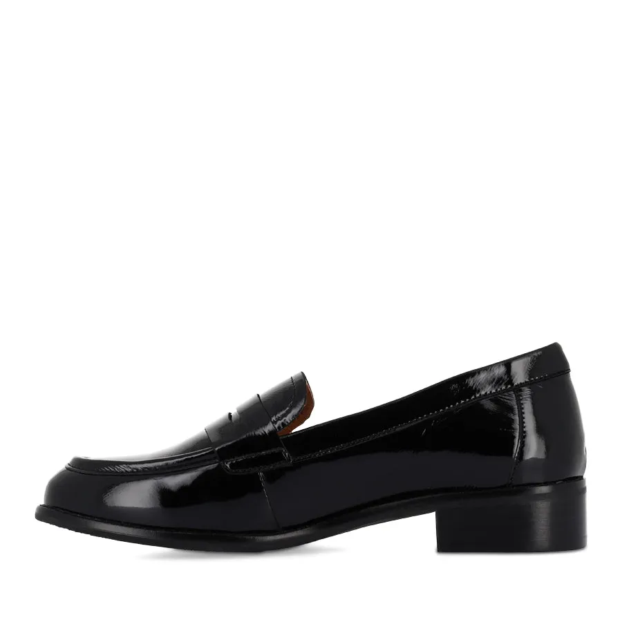 Braided Detail ANGIE - BLACK PATENT BLACK SOLE