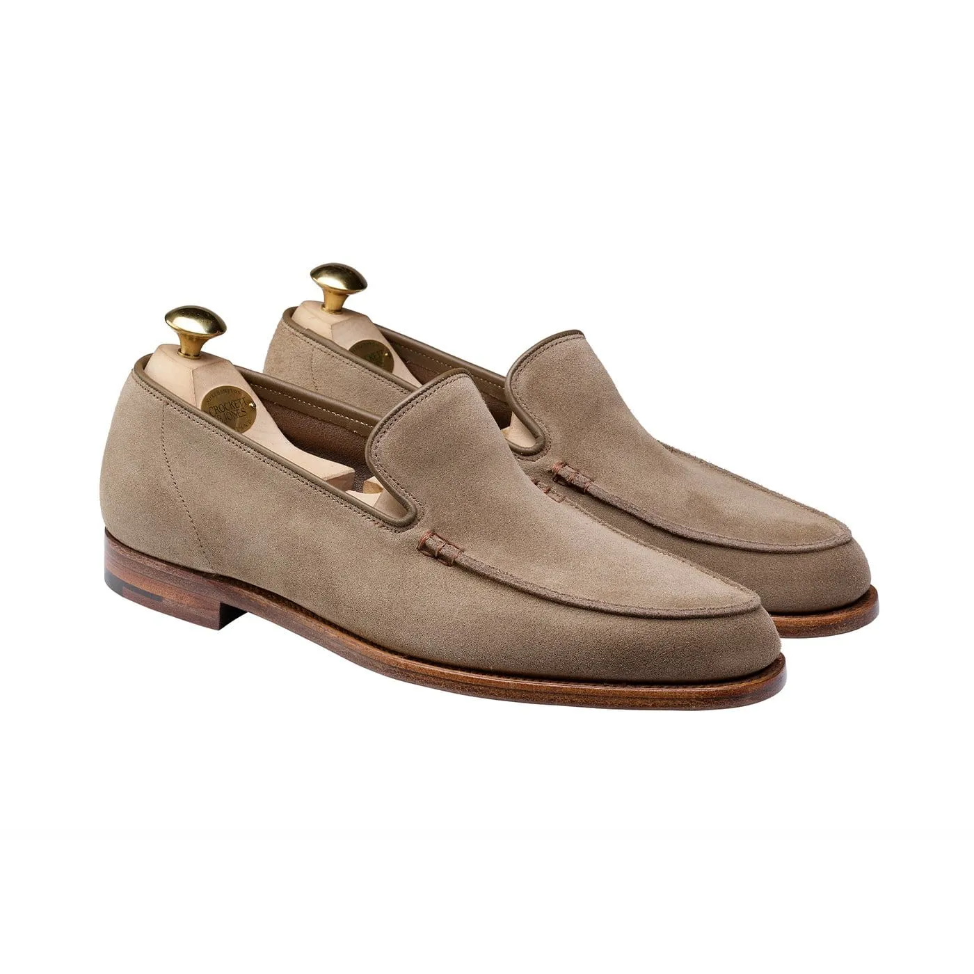 Salcombe Khaki Suede Foot Steady Trend Flow