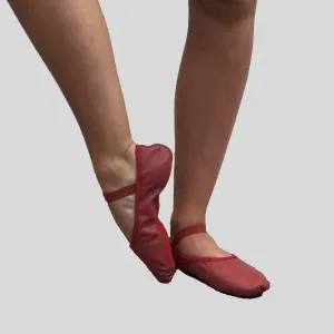 SO DANCA BOBBI BALLET SLIPPER, RED - ADULT #BA14L All-Day Durability