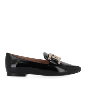 SOCORO - BLACK PATENT LEATHER Easy Slip-On Design Clear Walk