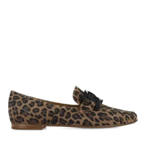 Boardroom Appropriate SOCOROS - CAMEL LEOPARD SUEDE